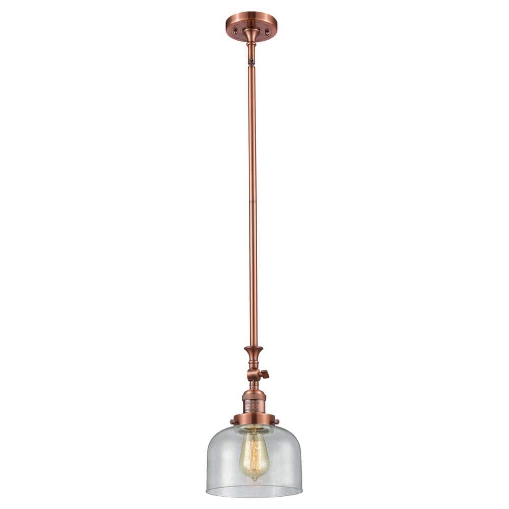 Bell 100-Watt 1-Light Antique Copper Standard Mini Pendant Light with Seeded Glass Shade, No Bulbs Included price history on PriceWatchPro