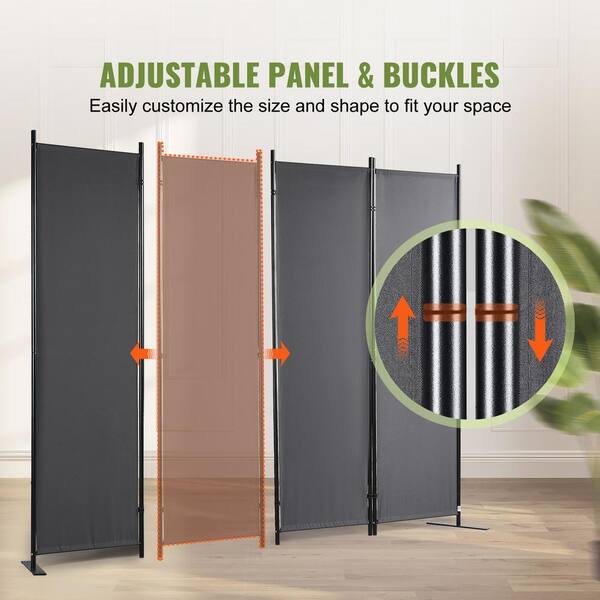 VEVOR 4-Panel Room Divider 5.6 ft. Fabric Partition Room Dividers