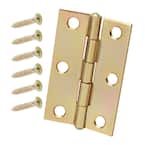2-1/2 in. Satin Brass Non-Removable Pin Narrow Utility Hinge (2-Pack)