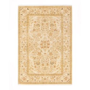 Mogul One-of-a-Kind Traditional Ivory 6 ft. x 8 ft. 9 in. Oriental Area Rug