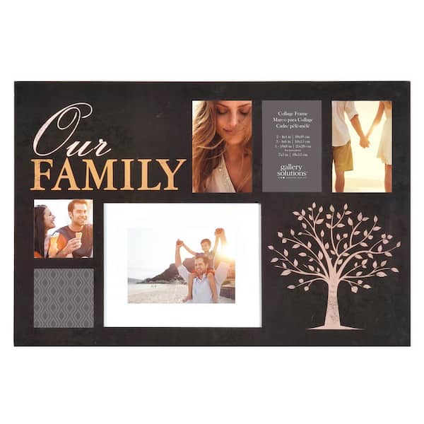 Pinnacle 6-Opening 4 in. x 6 in. Family Picture Frame
