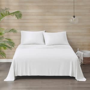 Tencel Polyester Blend 4-Piece White Queen Sheet Set