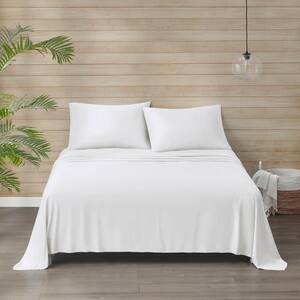 Tencel Polyester Blend 4-Piece White King Sheet Set