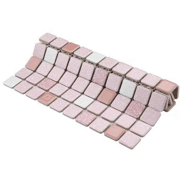 Merola Tile Crystalline Square Pink 11-3/4 in. x 11-3/4 in
