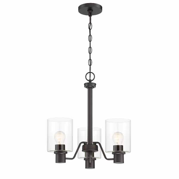 Castleford 3-Light Oil Rubbed Bronze Transitional Classic Chandelier for Dining Areas with No Bulbs Included