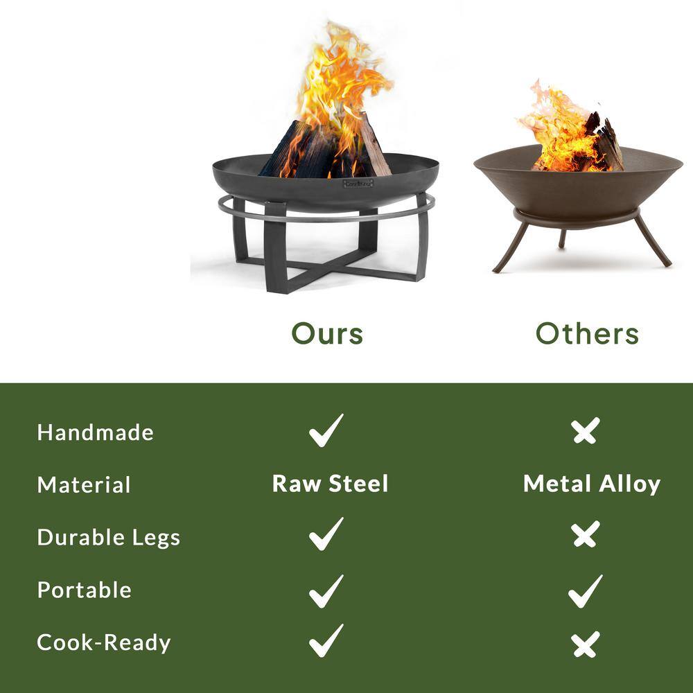 Viking 32" Black Steel Fire Pit with Grill Plate