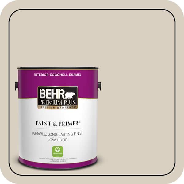 BEHR PREMIUM PLUS 1 gal. Designer Collection #DC-011 Gray Envelope Eggshell Enamel Low Odor Interior Paint & Primer
