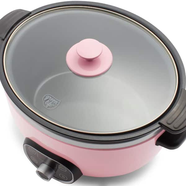 GreenLife 6 Qt. Pink Slow Cooker CC004800-001 - The Home Depot