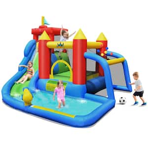 Inflatable Bouncer Water Slide Bounce House Splash Pool without Blower