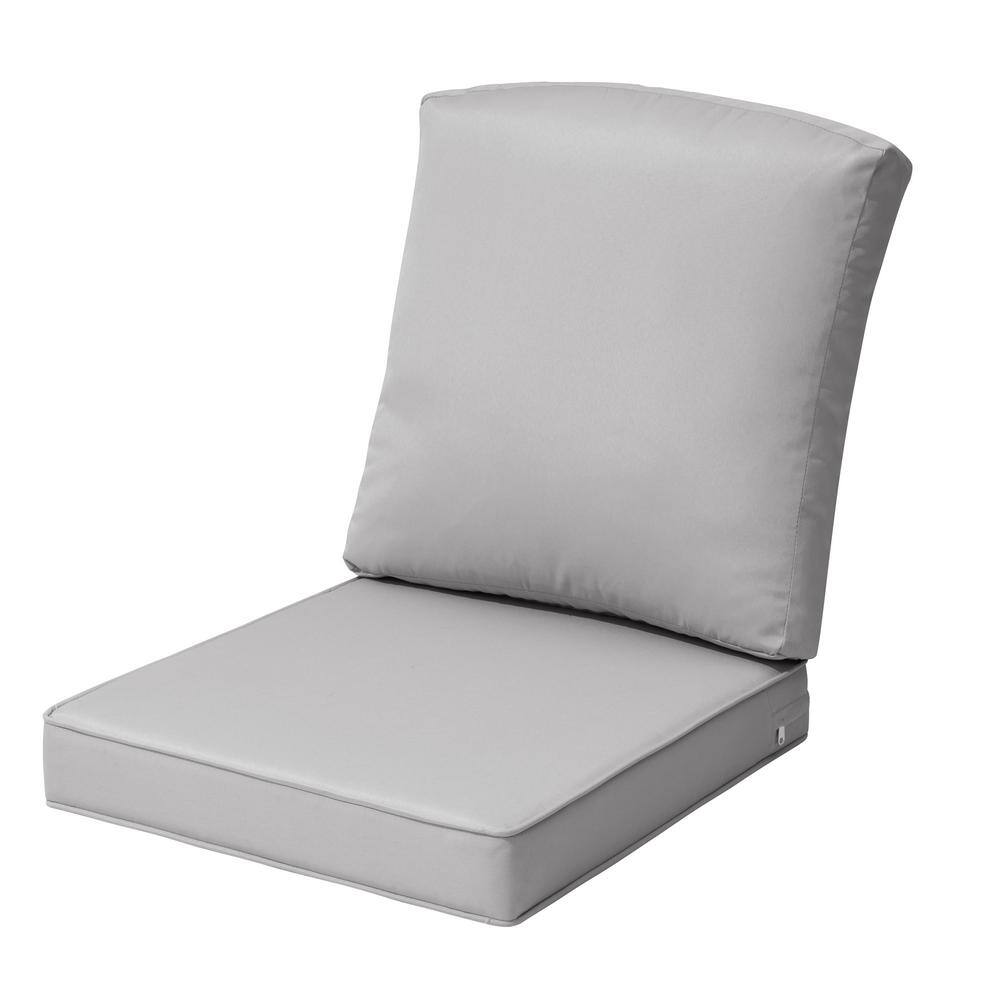 21 in. x 22 in. Deep Seating Outdoor Lounge Chair Cushion in Light Gray price history on PriceWatchPro