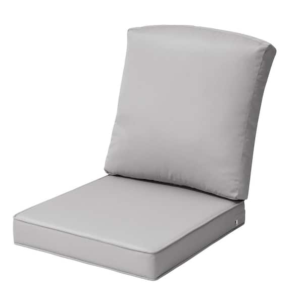 21 in. x 22 in. Deep Seating Outdoor Lounge Chair Cushion in Light Gray