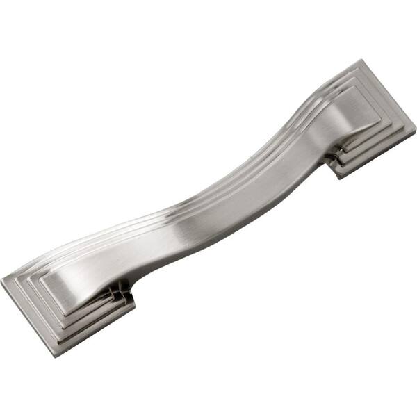 HICKORY HARDWARE Deco 3-1/2 in. Center-to-Center Satin Nickel Pull