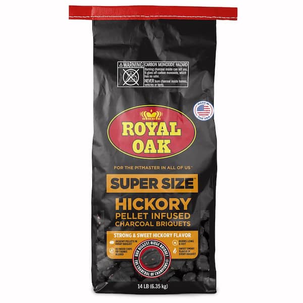 Royal Oak 14 lb. Hickory Pellet-Infused Super Size Briquets