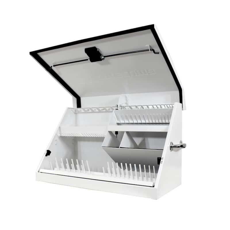 31 in. W x 16 in. D Portable White Triangle Top Tool Chest for Sockets, Wrenches and Screwdrivers