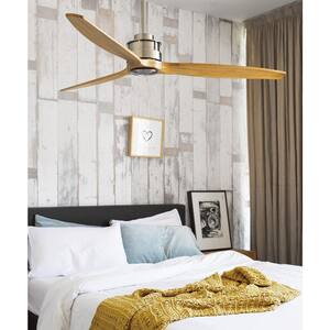 Akmani Brushed Chrome and Teak 60 in. DC Ceiling Fan