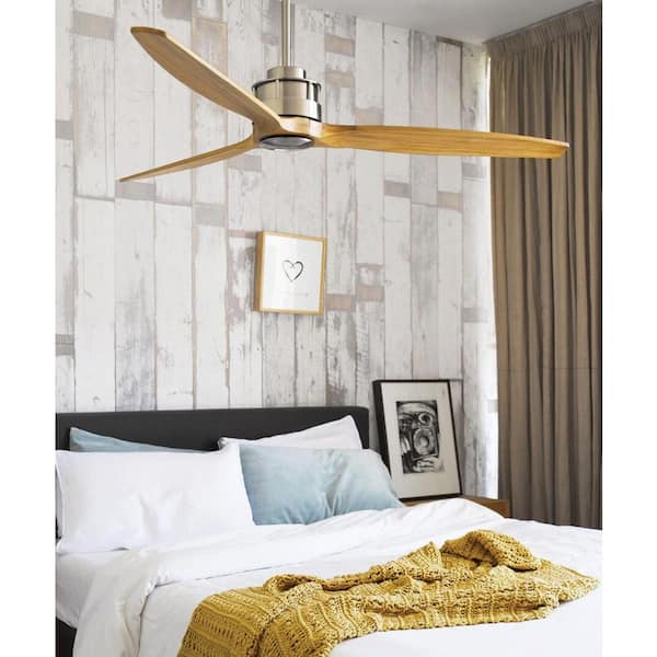 Lucci Air Akmani Brushed Chrome and Teak 60 in. DC Ceiling Fan