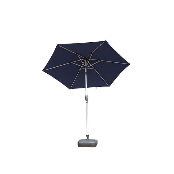 Boosicavelly 7.5 ft. Aluminum Market Patio Umbrella in Navy Blue with Vent