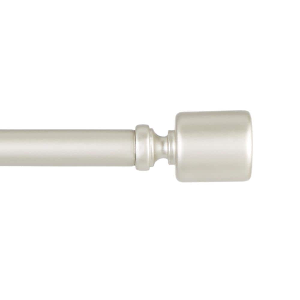 Matte Nickel Adjustable Iron Curtain Rod with Cylinder Finials