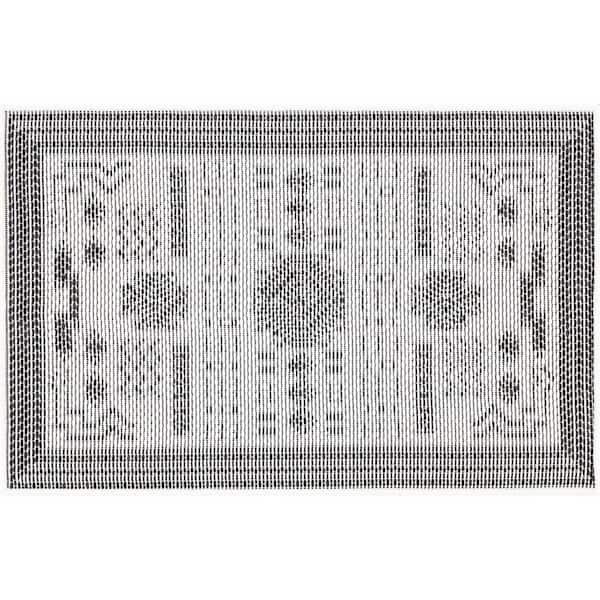 Tayse Rugs Bailey Dark Gray 2 ft. x 3 ft. Transitional Geometric Flat Weave Polypropylene Rectangle Indoor/Outdoor Area Rug