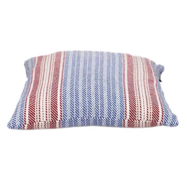 PARKLAND COLLECTION 20 X 20 Transitional Striped Blue Square 16 in. x 16 in. Pillow