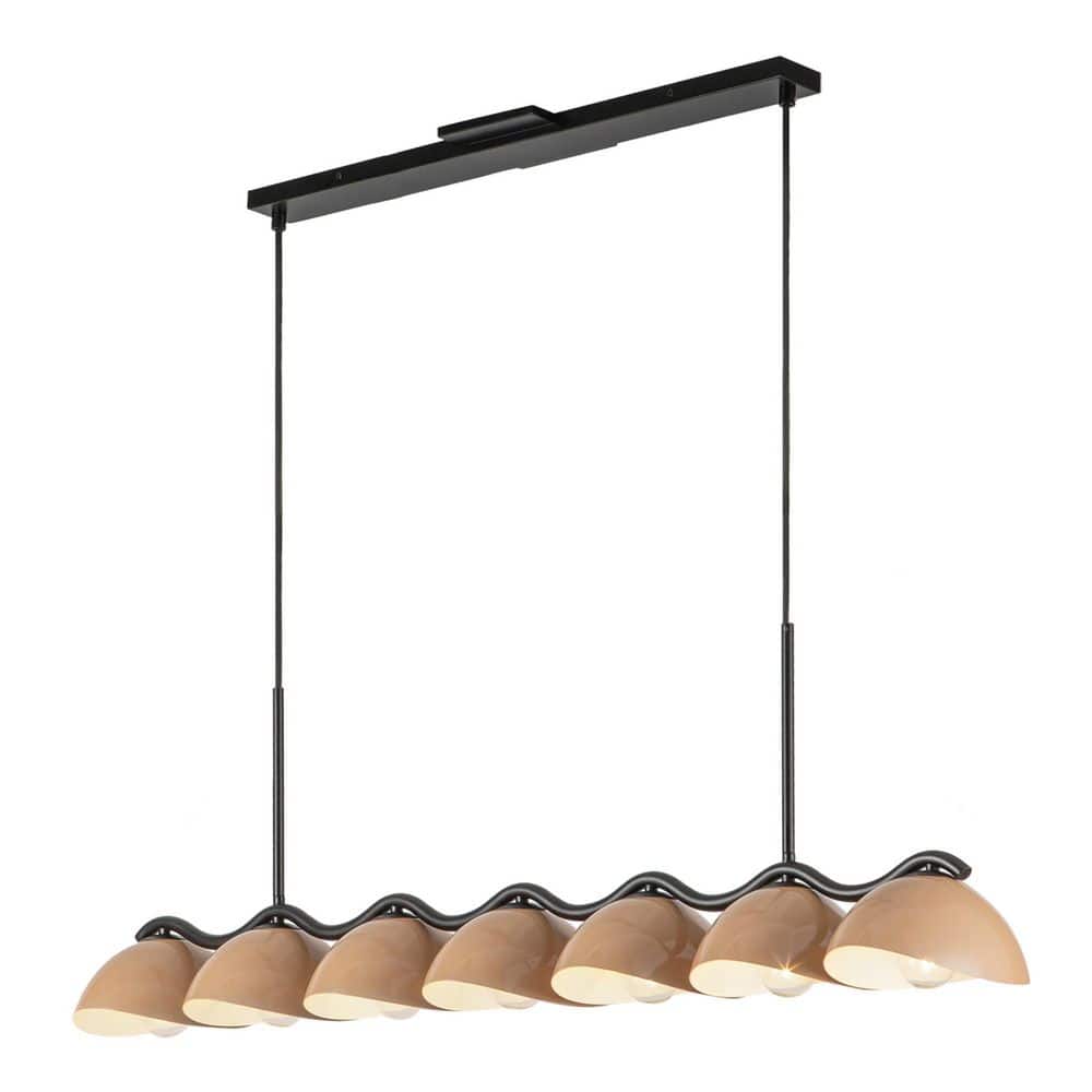 Atlas 42-in 7 Light 40-Watt Black/Peach Pendant Light price history on PriceWatchPro