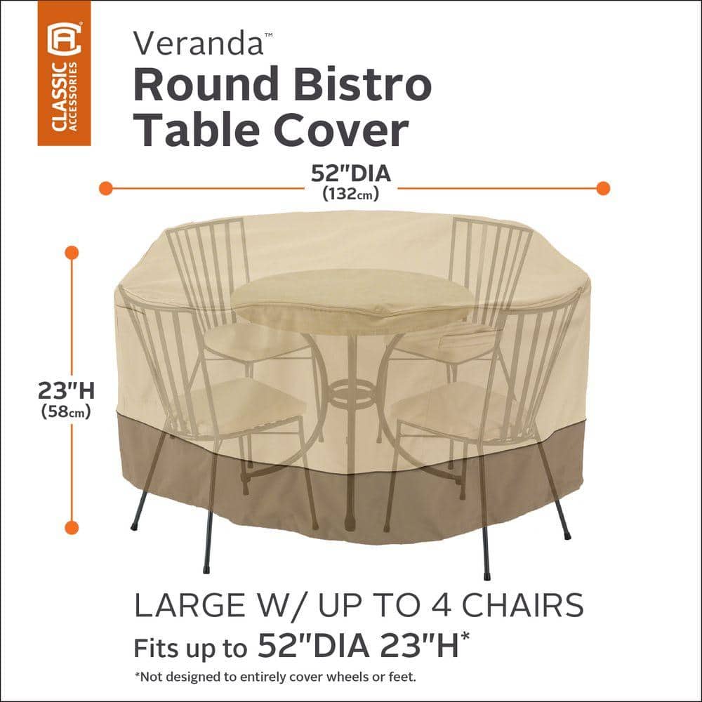 Veranda Water-Resistant Brown Patio Table & Chair Set Cover