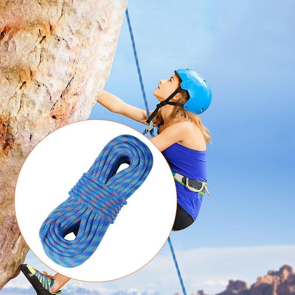 10. 2mm Dynamic Climbing Rope, 60M/197ft. Outdoor Rock Climbing Rope 25KN Breaking Tension, Stretchable Fiber Rope, Blue