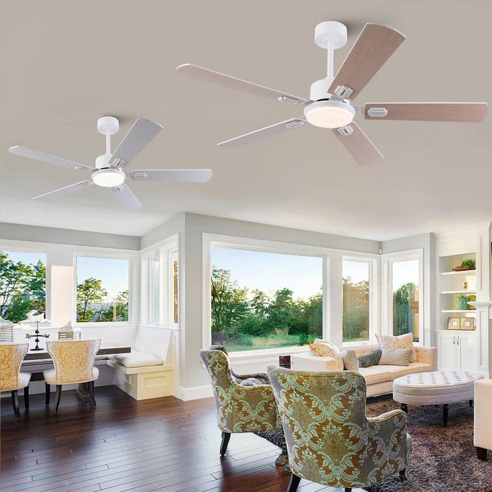 42 in. White Solid Wood Blade Downrod Mount Standard Ceiling Fan with Prime Dimmable LED and Reversible 6-Speed Motor price history on PriceWatchPro