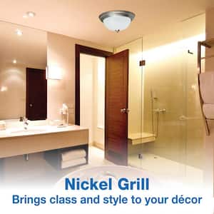 Decorative Nickel 70 CFM Ceiling Bathroom Exhaust Fan with Light