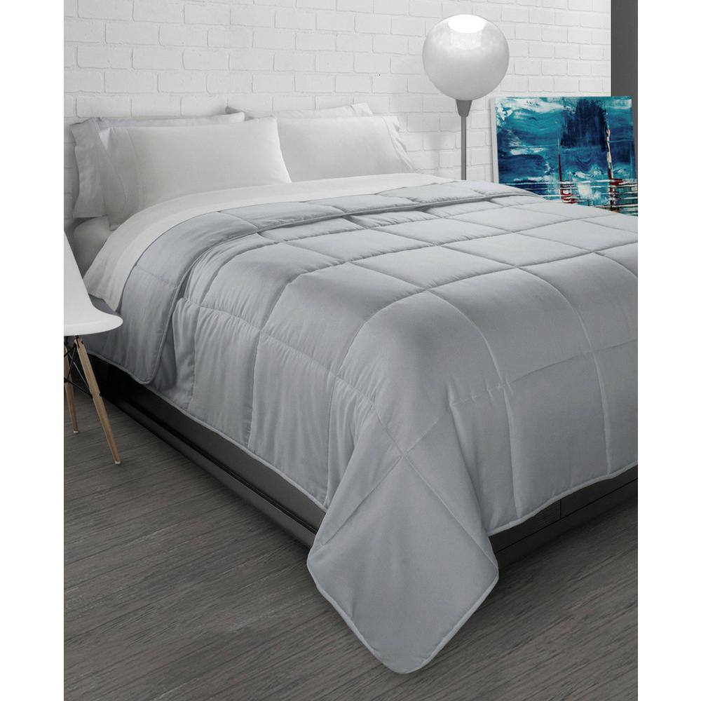 King Gray Microfiber Down-Alternative Comforter