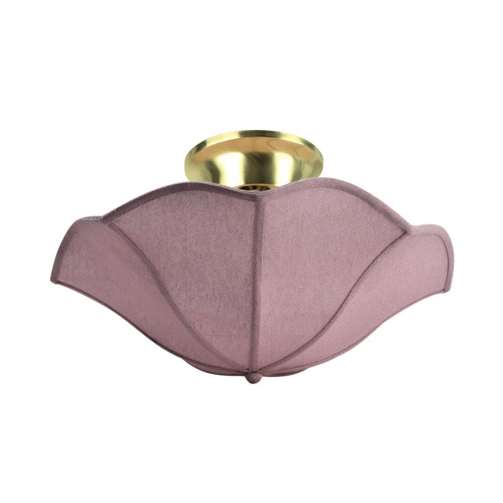 Purplish Red Faux Linen Clip-On Ceiling Lamp Shade, 13" Diameter