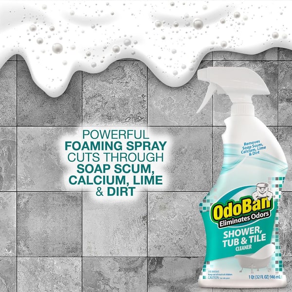 OdoBan 32 oz. Shower, Tub and Tile Cleaner, Powerful Foaming Bathroom  Cleaner for Hard Water Stains, Soap Scum, Calcium 9353C61-Q - The Home Depot