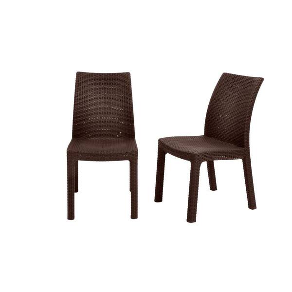 Unbranded Keter Milan Brown Patio Dining Chairs (Set of 2)