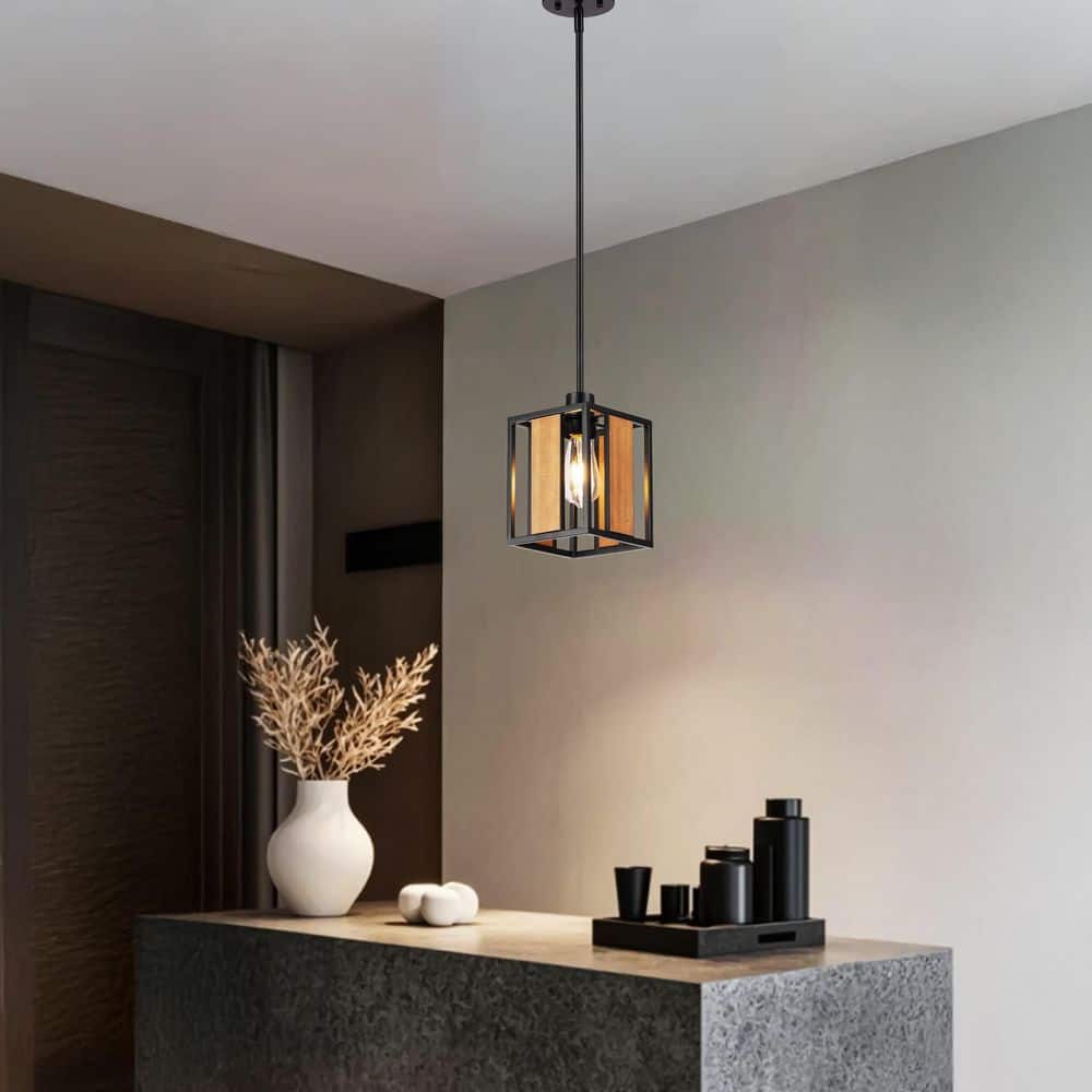 JASM 6. 3inch 1-light Black square farmhouse-style Mini-Pendant Light for Kitchen Islands price history on PriceWatchPro