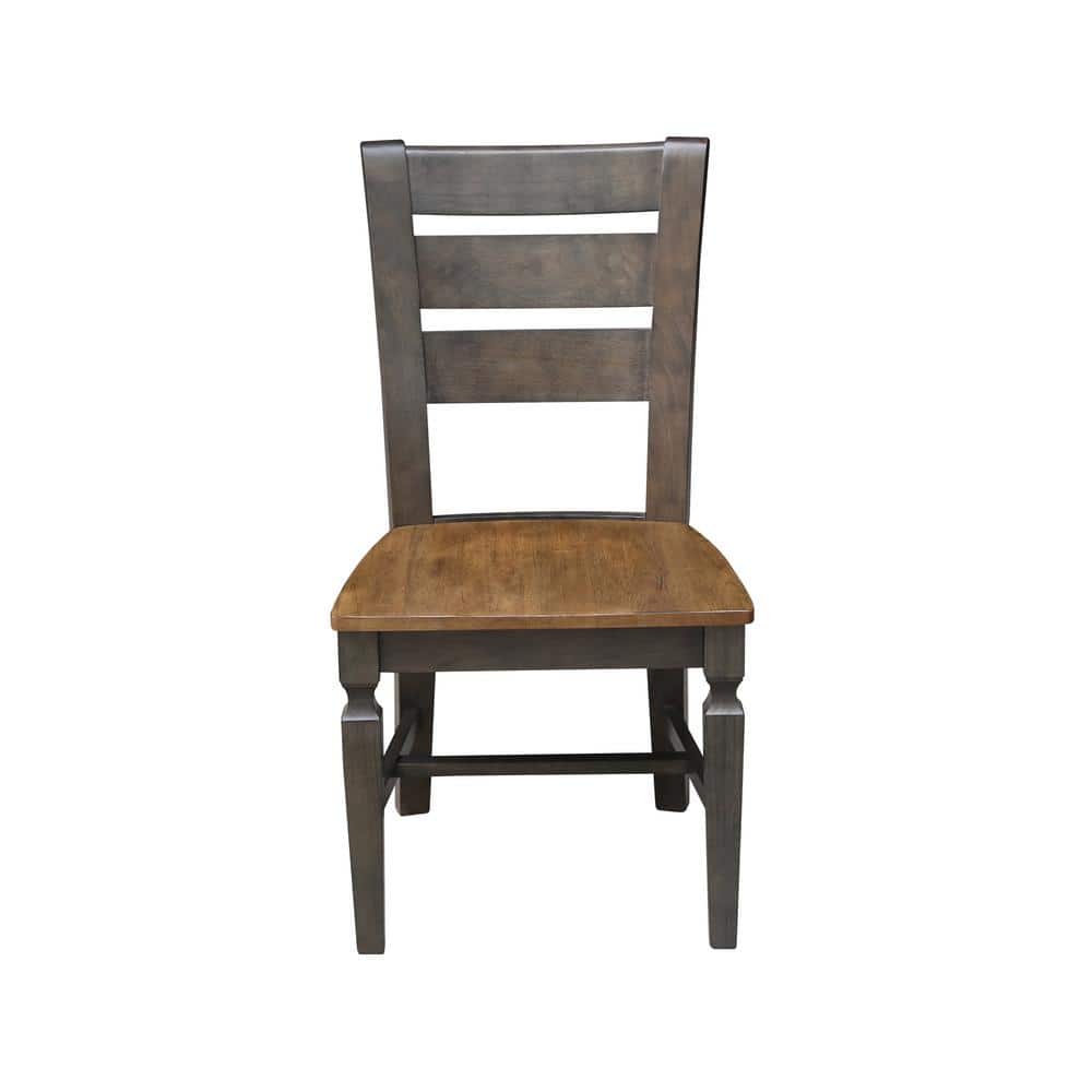 Vista Hickory and Washed Coal Ladderback Side Chairs