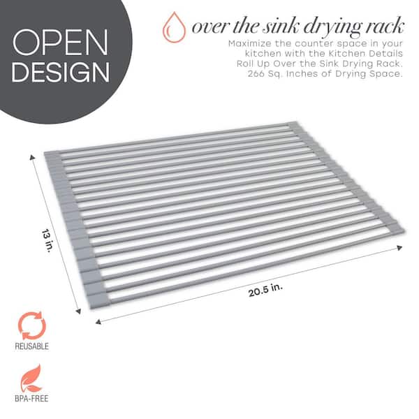 NEX Over the Sink Silicone Dish Drying Rack, Roll-Up Dish Drainer for –  Oberon Distribution