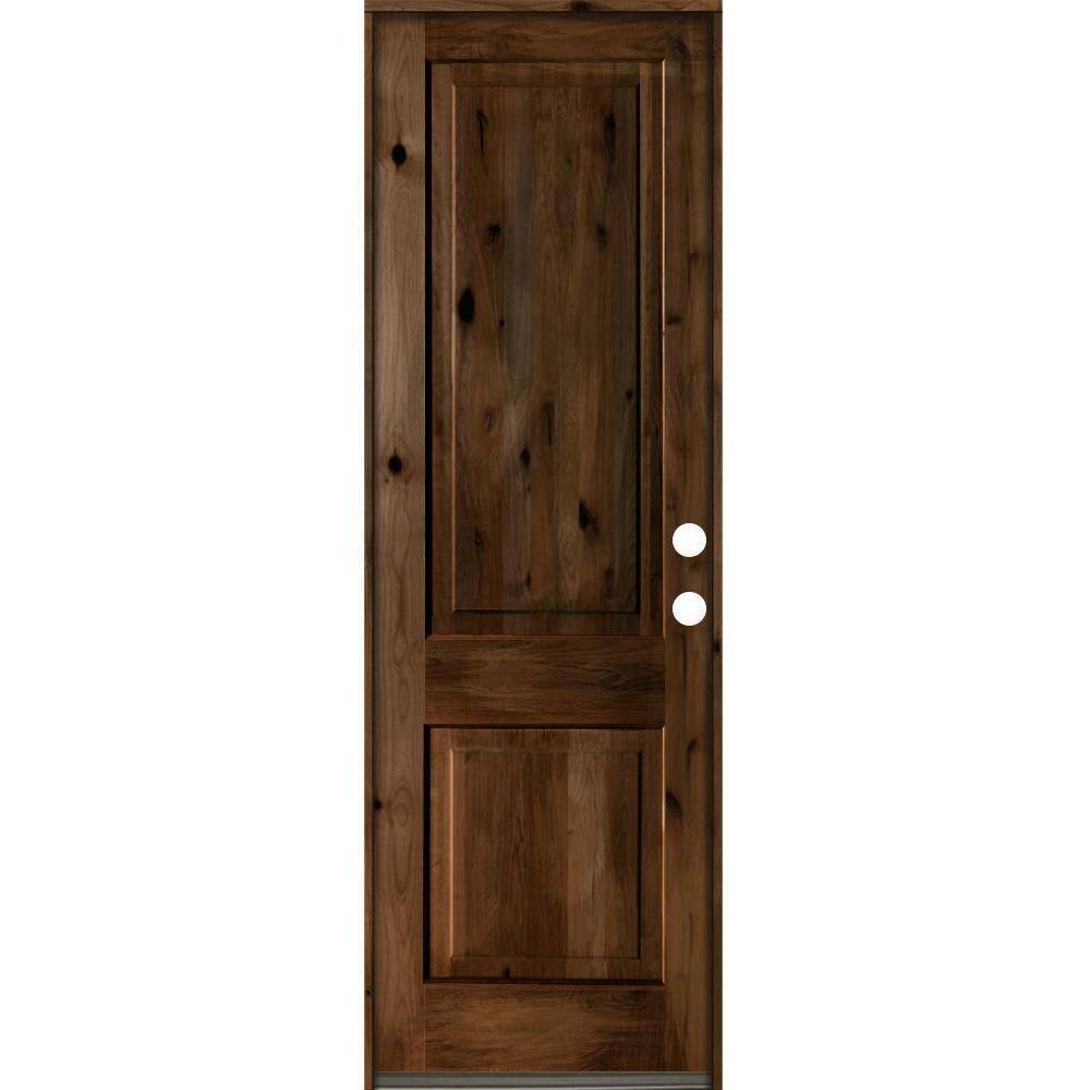 Krosswood Doors 30 in. x 96 in. Rustic Knotty Alder Square Top ...