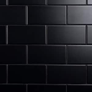 Crown Heights 3 in. x 6 in. Matte Black Ceramic Wall Tile (6.03 sq. ft. /Case)