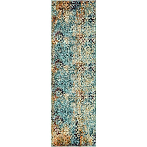 Unique Loom Vita Pollock Blue 2' 0 x 6' 7 Runner Rug