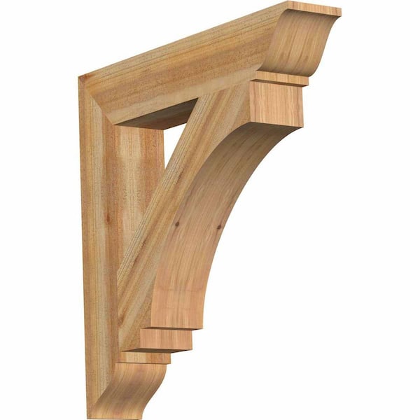 Ekena Millwork 6 in. x 34 in. x 34 in. Western Red Cedar Imperial Traditional Rough Sawn Bracket