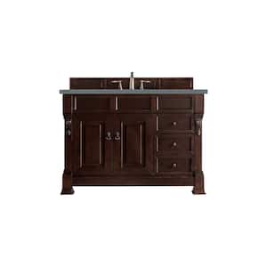 Brookfield 48 in. W x 23.5 in. D x 34.3 in. H Bathroom Vanity in Burnished Mahogany with Cala Blue Quartz Top