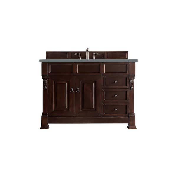 James Martin Vanities Brookfield 48 in. W x 23.5 in. D x 34.3 in. H Bathroom Vanity in Burnished Mahogany with Cala Blue Quartz Top