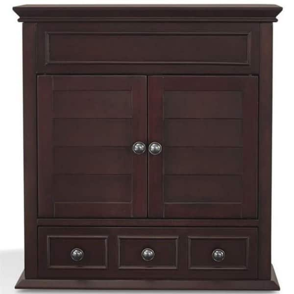 Dracelo 23.6 in. W x 7.9 in. D x 27.6 in. H Black Wood Wall