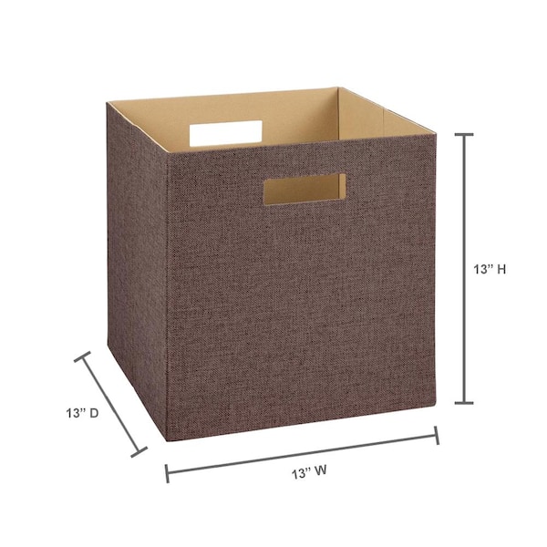 13" Fabric Cube Storage Bin Brown Threshold 