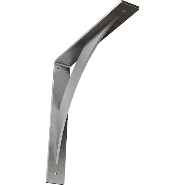Ekena Millwork 14 in. x 2 in. x 14 in. Stainless Steel Unfinished Metal Legacy Bracket
