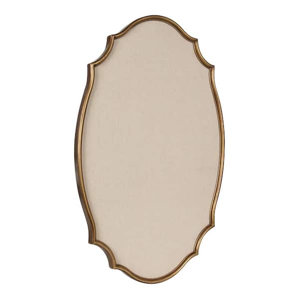 Leanna 23.12 in. W x 35.75 in. H Gold Scalloped Traditional Framed Decorative Wall Mirror