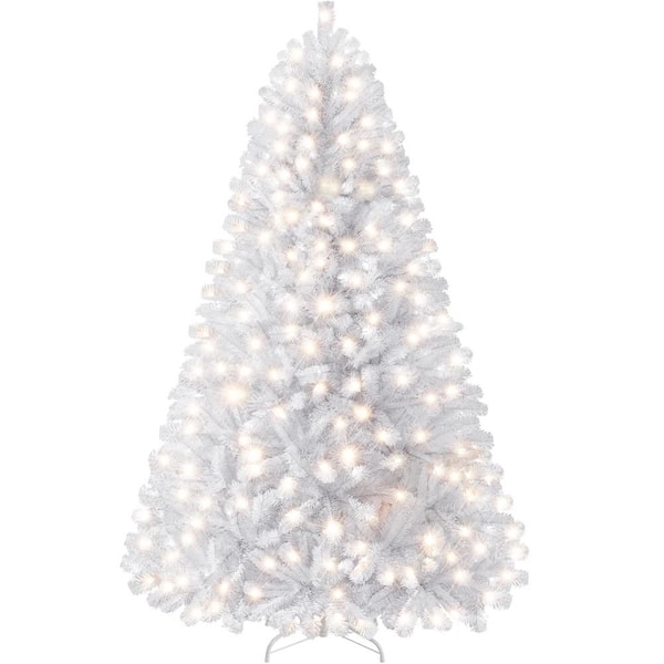 7.5 ft. PreLit Fir Artificial Christmas Tree with Foldable Stand and Warm Lights