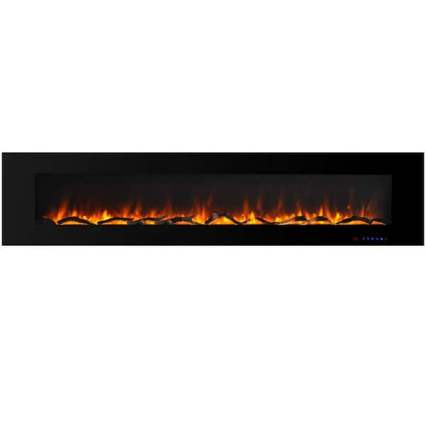 Valuxhome 84 in. Wall Mounted Electric Fireplace with Overheating ...