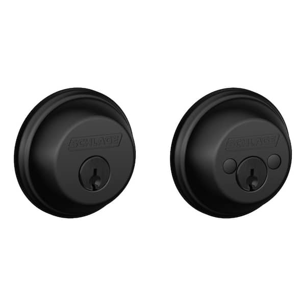 Schlage B62 Series Matte Black Double Cylinder Deadbolt Certified Highest for Security and Durability