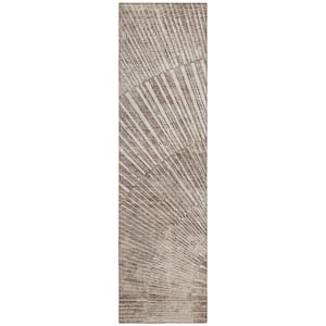 Chantille ACN542 Taupe 2 ft. 3 in. x 7 ft. 6 in. Machine Washable Indoor/Outdoor Geometric Runner Rug